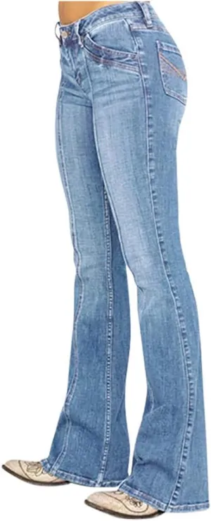 Cdiecer Bell Bottom Jeans for Women - Low Rise Flare, Butt Lifting, Mid 90s Bootcut, Plus Size Wide Leg Pant
