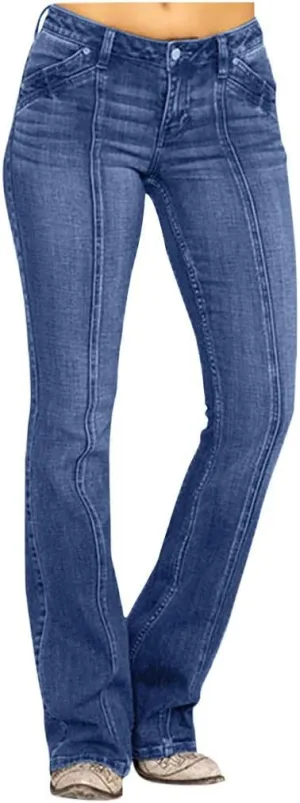 Cdiecer Bell Bottom Jeans for Women - Low Rise Flare, Butt Lifting, Mid 90s Bootcut, Plus Size Wide Leg Pant