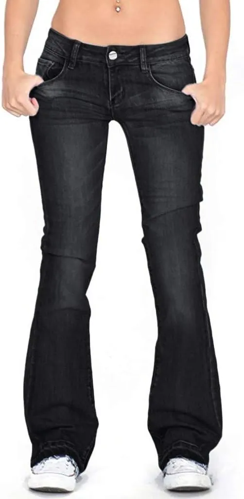 Cdiecer Bell Bottom Jeans for Women - Low Rise Flare, Butt Lifting, Mid 90s Bootcut, Plus Size Wide Leg Pant