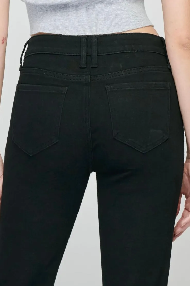 Cello Low Rise 3 Button Black Flare Jean