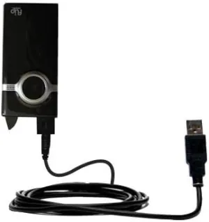 Classic Straight USB Cable for The Pure Digital Flip Video MinoHD with Power Hot Sync and Charge Capabilities - Uses TipExchange Technology