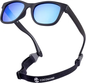 COCOSAND Flexible Polarized Baby Sunglasses with Strap UV Protection for Toddler Infant Girl Boy Age 0-24 Months