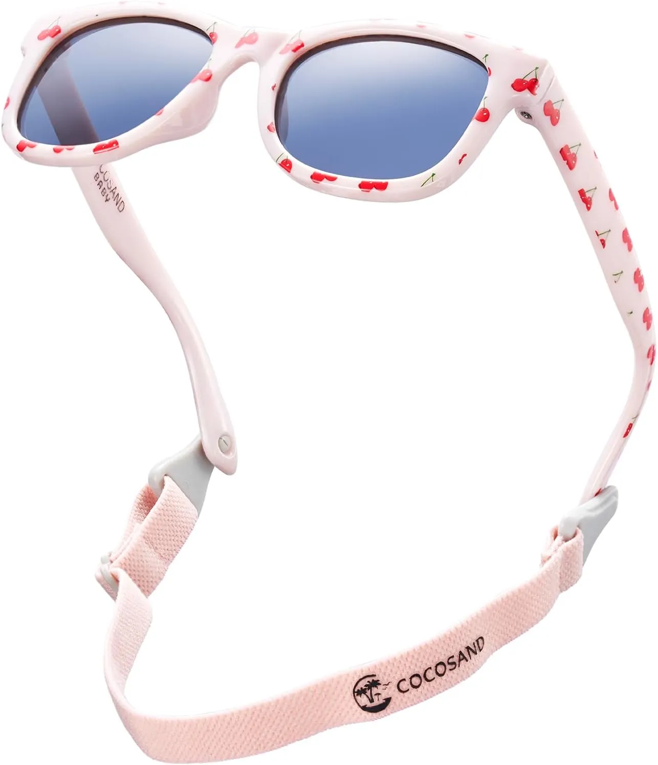 COCOSAND Flexible Polarized Baby Sunglasses with Strap UV Protection for Toddler Infant Girl Boy Age 0-24 Months