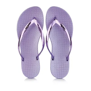 Coloko Dahlia Chrome Metallic Purple Ergonomic Footbed Flip Flops