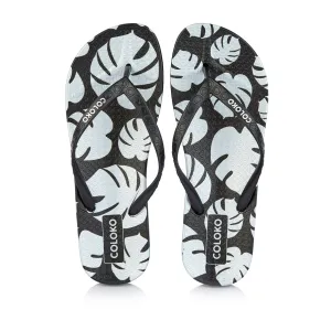Coloko Hibiscus Pretty Blue Floral Ergonomic Footbed Flip Flops