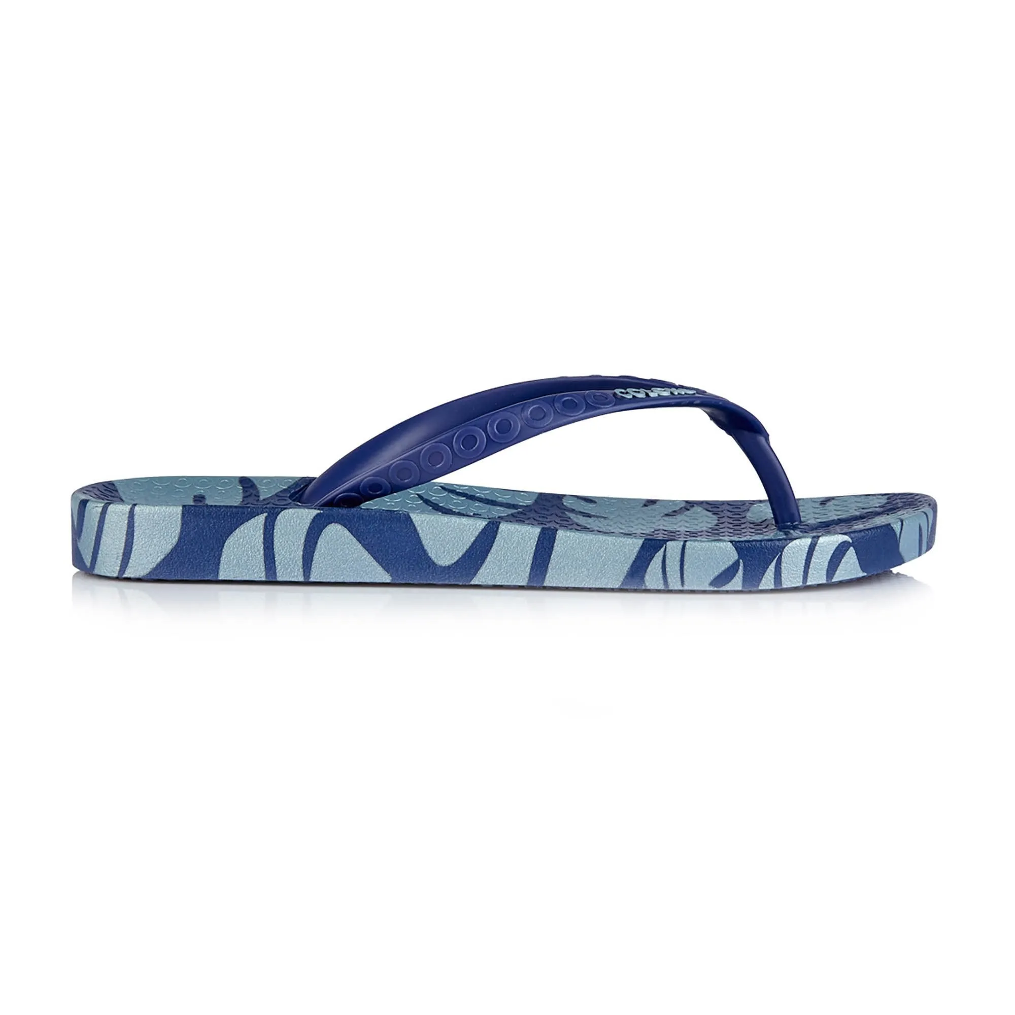 Coloko Ixora Navy & Silver Leaf Ergonomic Footbed Flip Flops