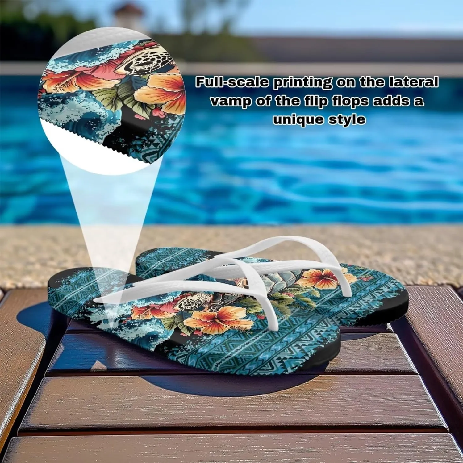 Coloranimal Womens Flip Flops Summer Beach Sandals Non Slip Flip Flops Thong Sandals for Women Lightweight Ladies Slip On Summer Slippers