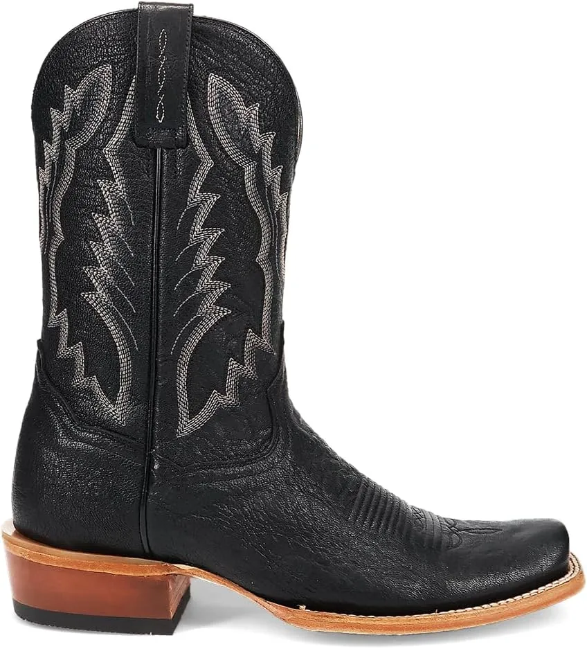 Dan Post Boots Mens Boerne Embroidered Square Toe Casual Boots Mid Calf - Black