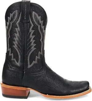 Dan Post Boots Mens Boerne Embroidered Square Toe Casual Boots Mid Calf - Black
