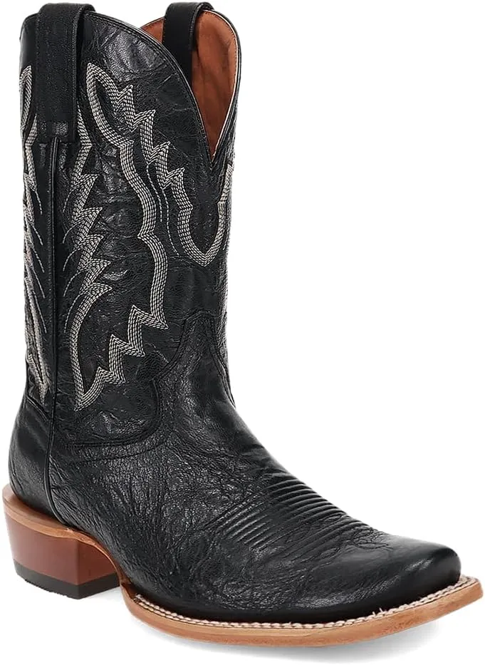 Dan Post Boots Mens Boerne Embroidered Square Toe Casual Boots Mid Calf - Black