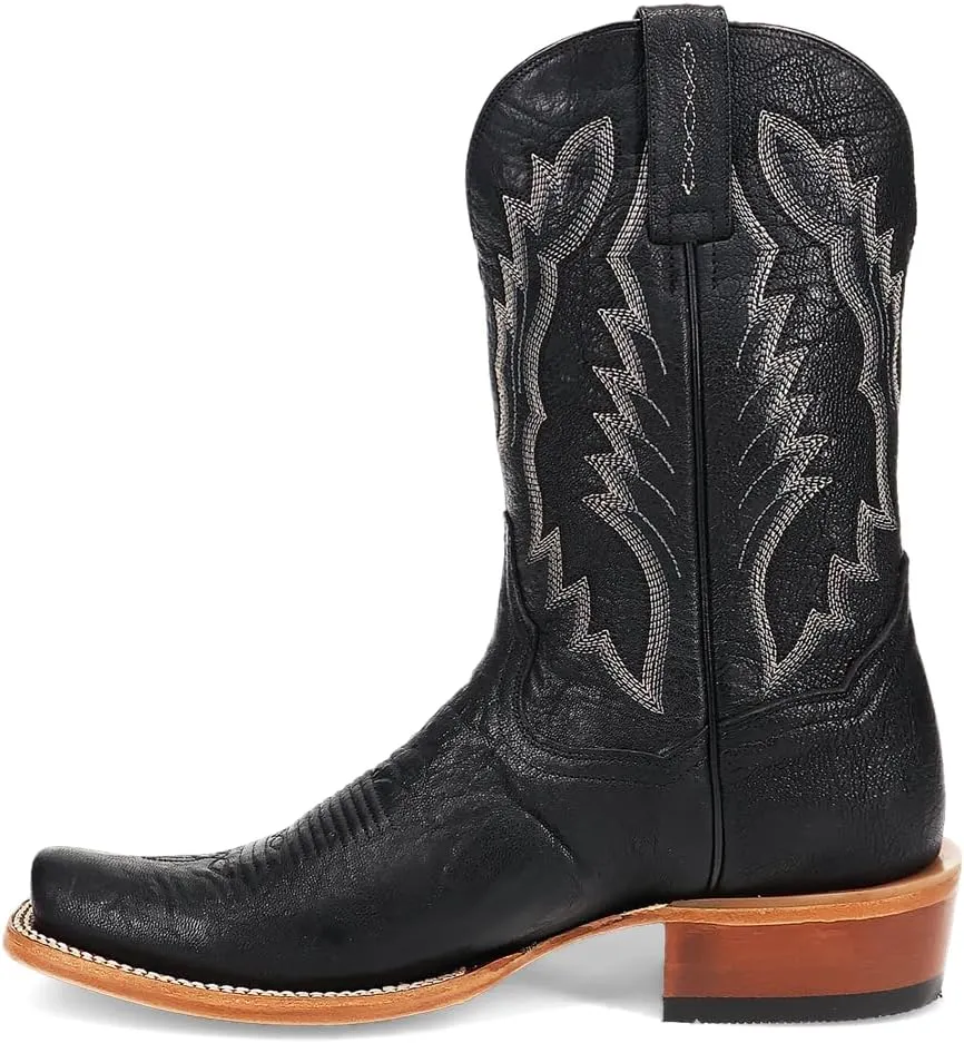 Dan Post Boots Mens Boerne Embroidered Square Toe Casual Boots Mid Calf - Black
