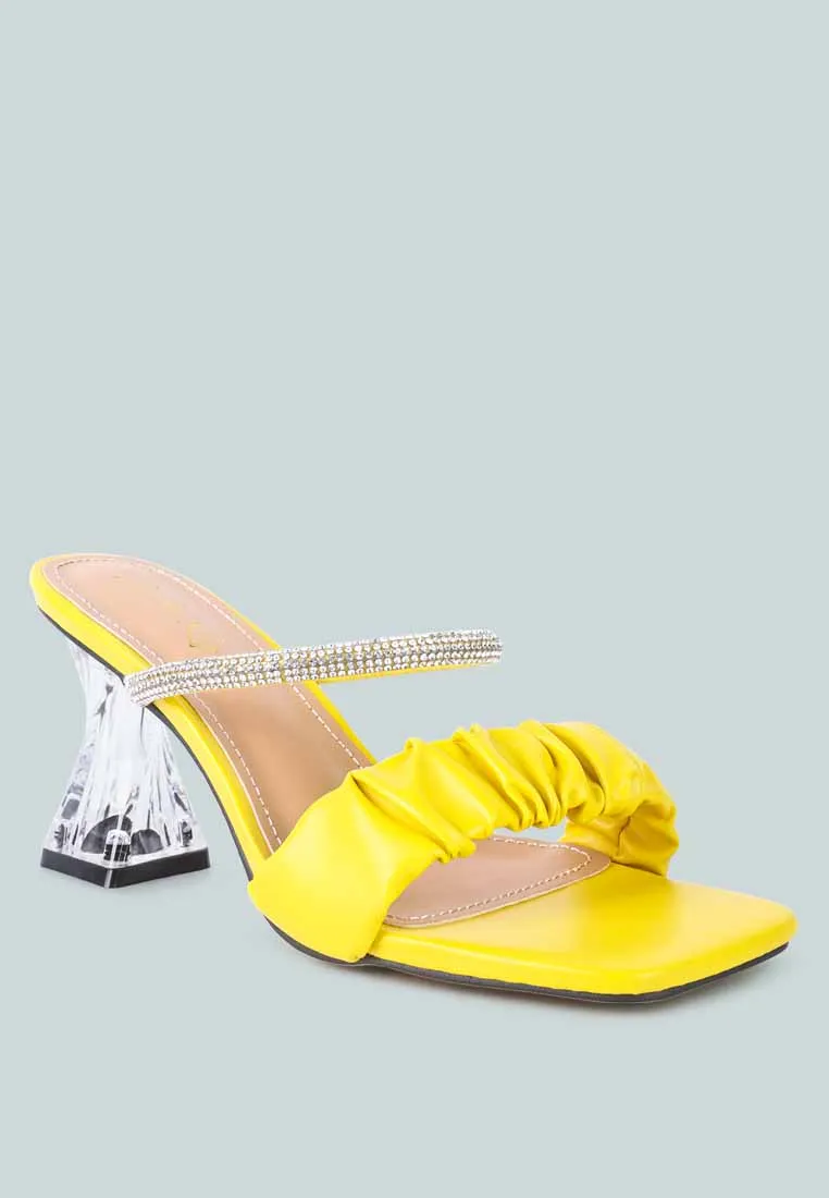 Date Look Clear Heel Rhinestone Sandals By Ruw