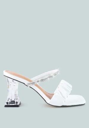 Date Look Clear Heel Rhinestone Sandals By Ruw