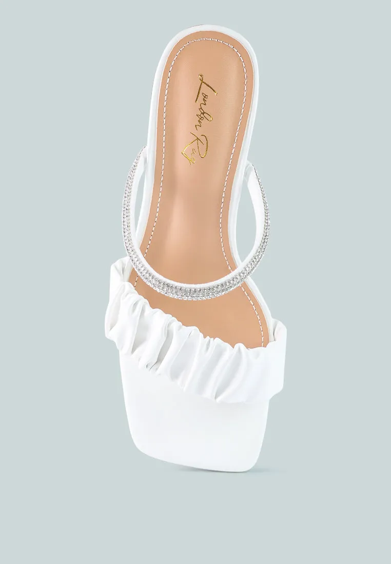 Date Look Clear Heel Rhinestone Sandals By Ruw
