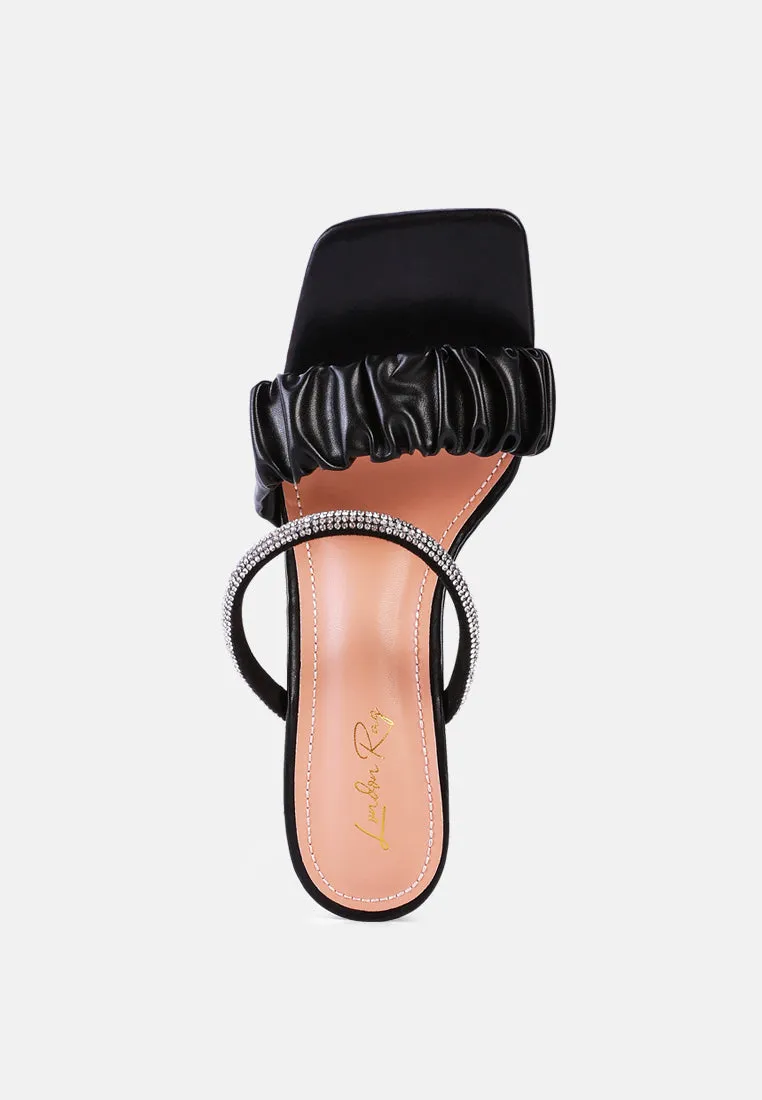 Date Look Clear Heel Rhinestone Sandals By Ruw