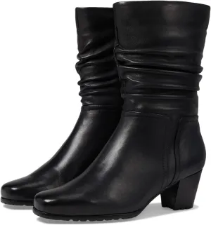 David Tate Women's Dahana Mid Calf Boot, Black Lambskin, 6 X-Wide