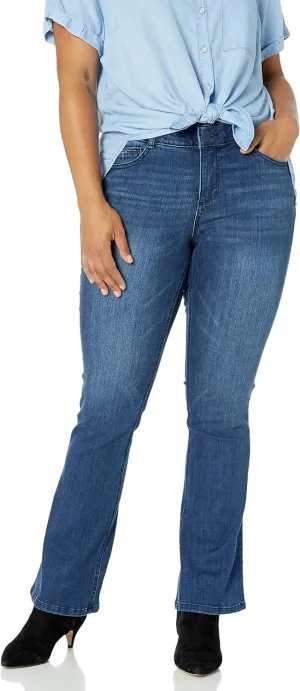 Democracy Women's Petite Plus Size Ab Solution Itty Bitty Boot Jean