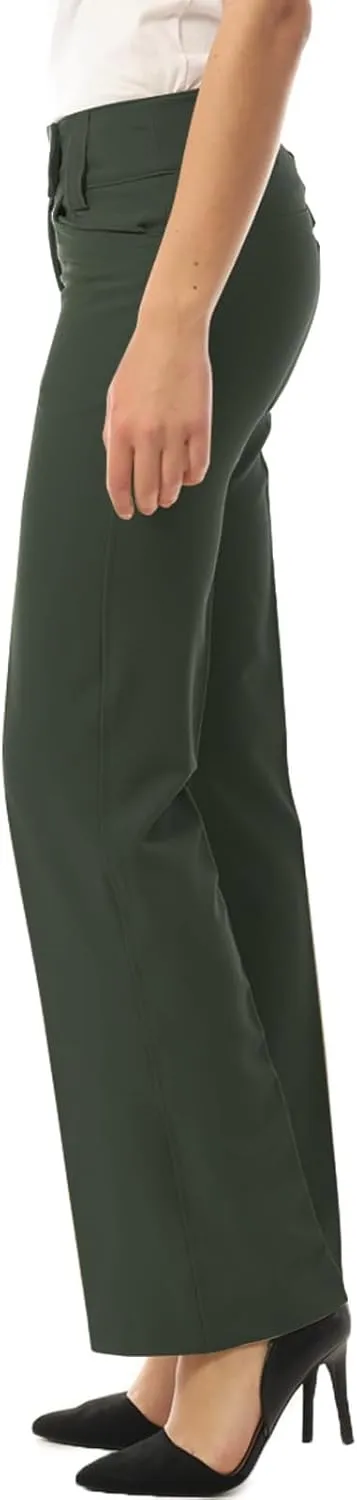 Design by Olivia Women's Relaxed Boot-Cut Office Pants Trousers Slacks