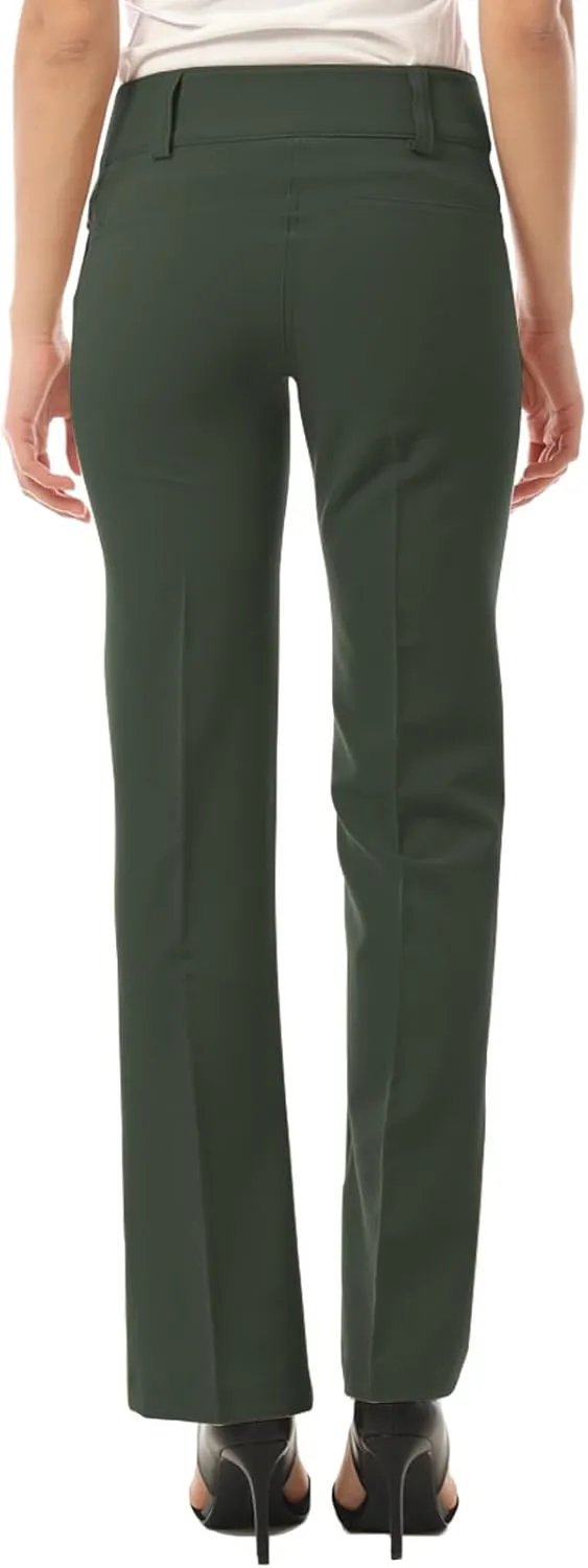 Design by Olivia Women's Relaxed Boot-Cut Office Pants Trousers Slacks