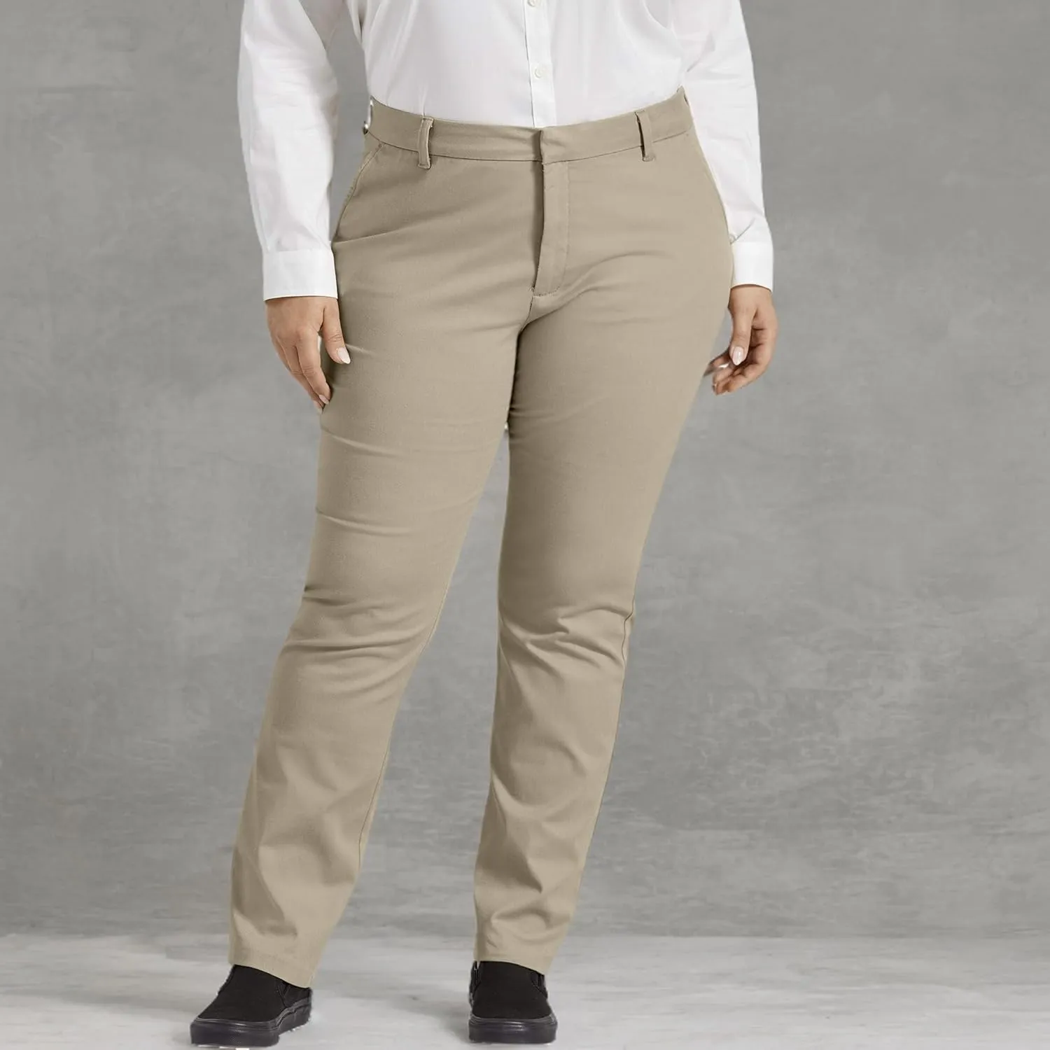 Dickies Women's Size Perfect Shape Bootcut Twill Pant-Plus