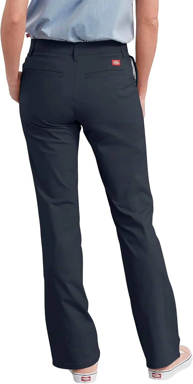 Dickies Women's Slim Fit Boot Cut Leg Twill Pant-Petite/Tall