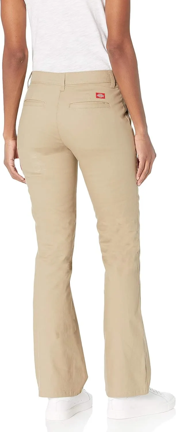 Dickies Women's Slim Fit Boot Cut Leg Twill Pant-Petite/Tall