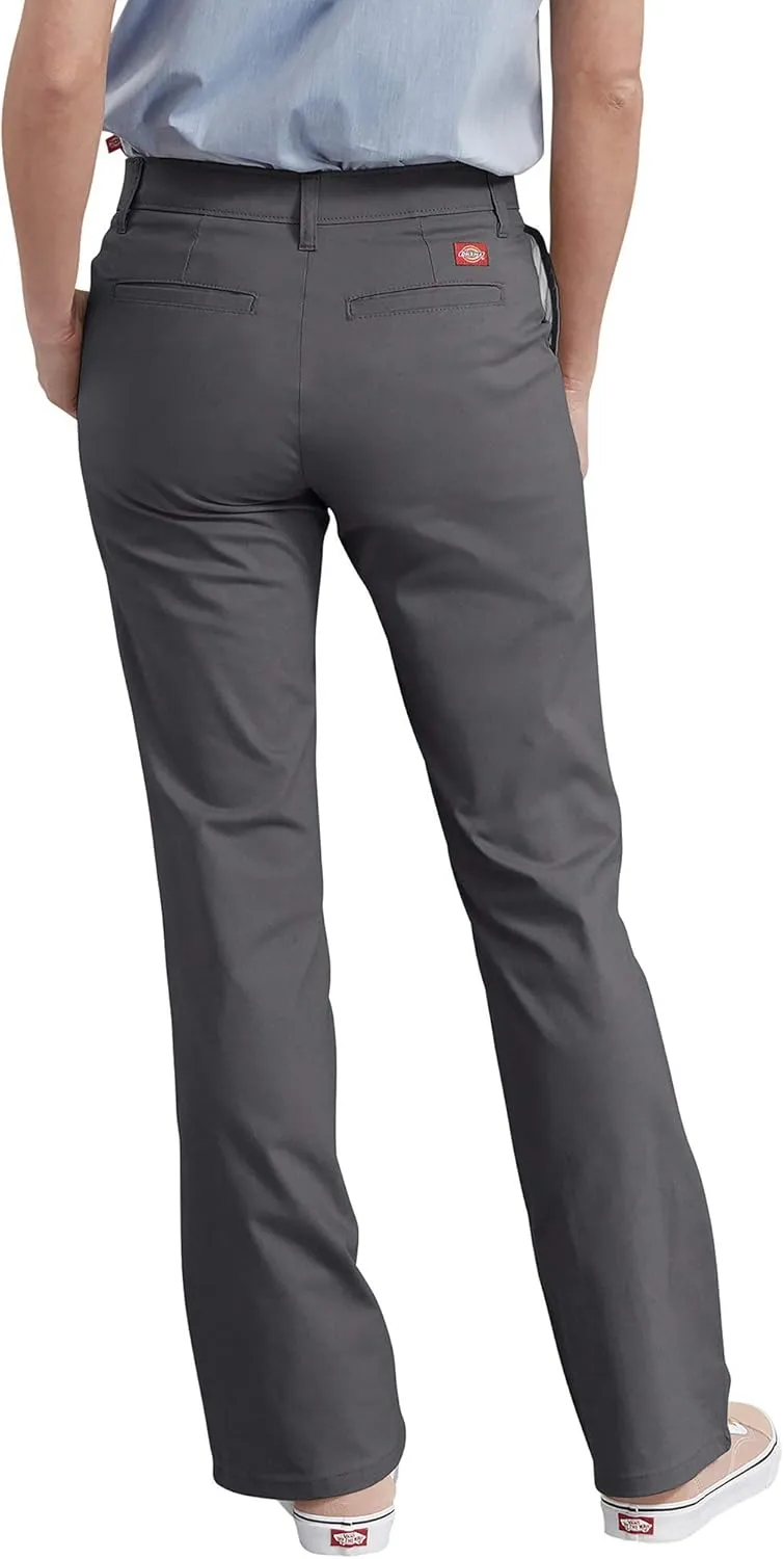 Dickies Women's Slim Fit Boot Cut Leg Twill Pant-Petite/Tall