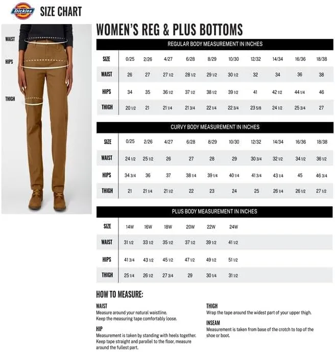 Dickies Women's Slim Fit Boot Cut Leg Twill Pant-Petite/Tall