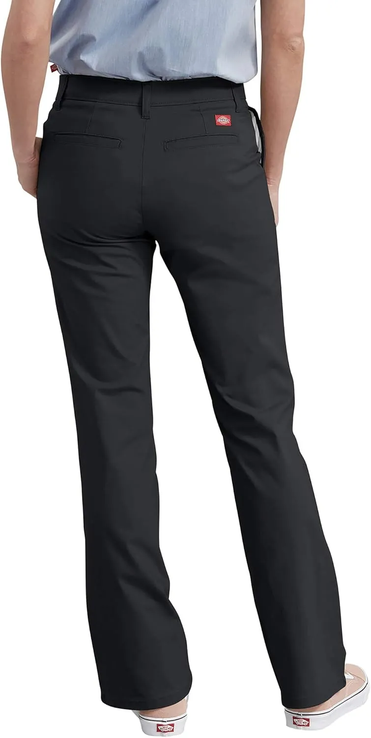 Dickies Women's Slim Fit Boot Cut Leg Twill Pant-Petite/Tall