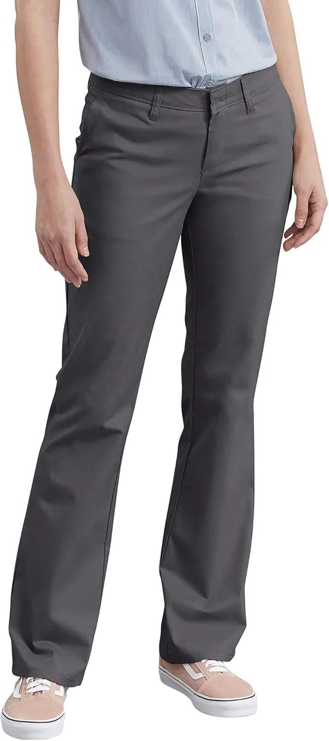 Dickies Women's Slim Fit Boot Cut Leg Twill Pant-Petite/Tall