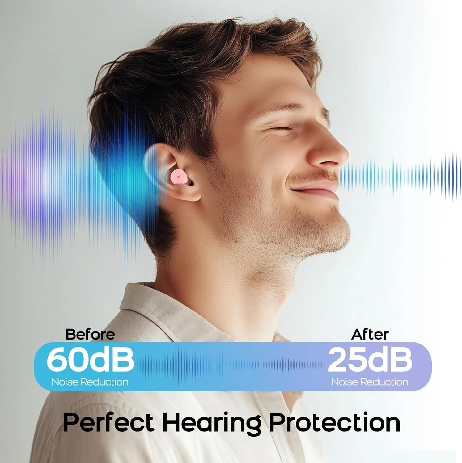 Ear Plugs Sleeping Noise Cancelling: 2 Pairs Ear Plugs for Noise Reduction, Hearing Protection Ear Plugs for Sleep, Focus Enhancement, Silent Study Halls, Air Travel, Work, Meditation (Black Pink)