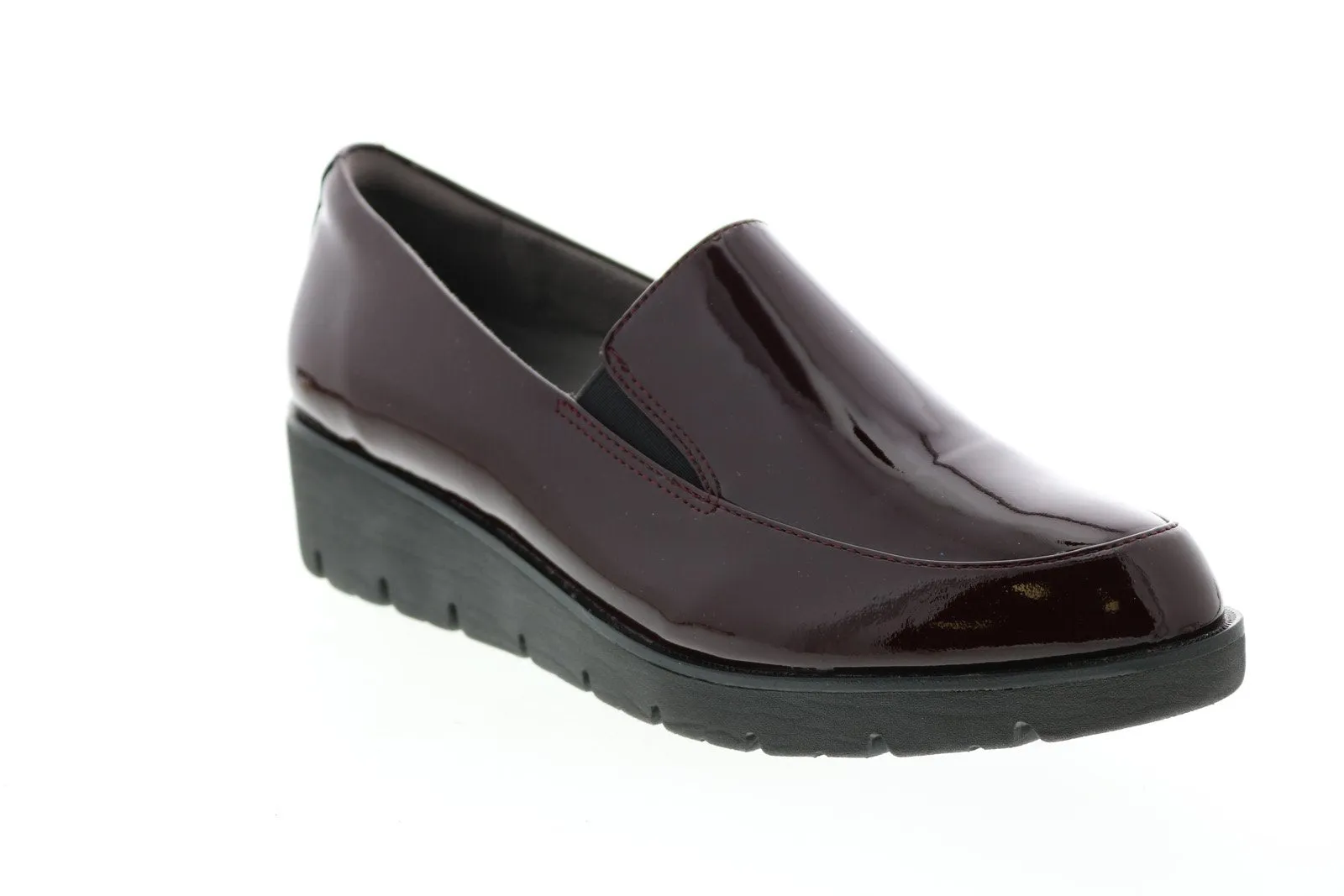 Earth Zurich Bern Womens Burgundy Patent Leather Slip On Loafer Flats Shoes