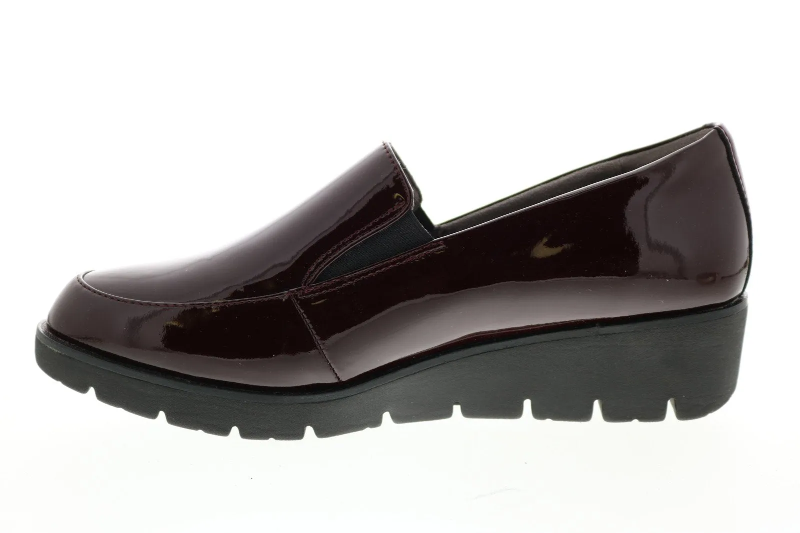 Earth Zurich Bern Womens Burgundy Patent Leather Slip On Loafer Flats Shoes
