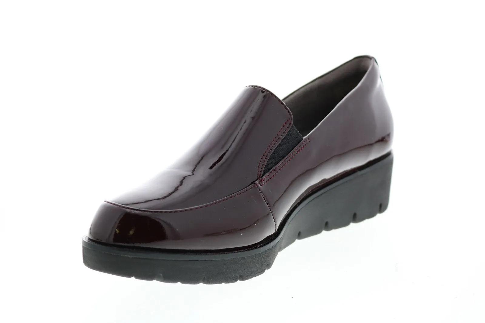 Earth Zurich Bern Womens Burgundy Patent Leather Slip On Loafer Flats Shoes