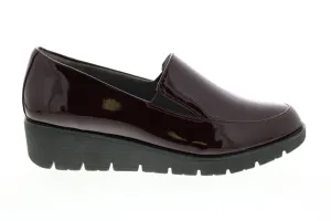 Earth Zurich Bern Womens Burgundy Patent Leather Slip On Loafer Flats Shoes