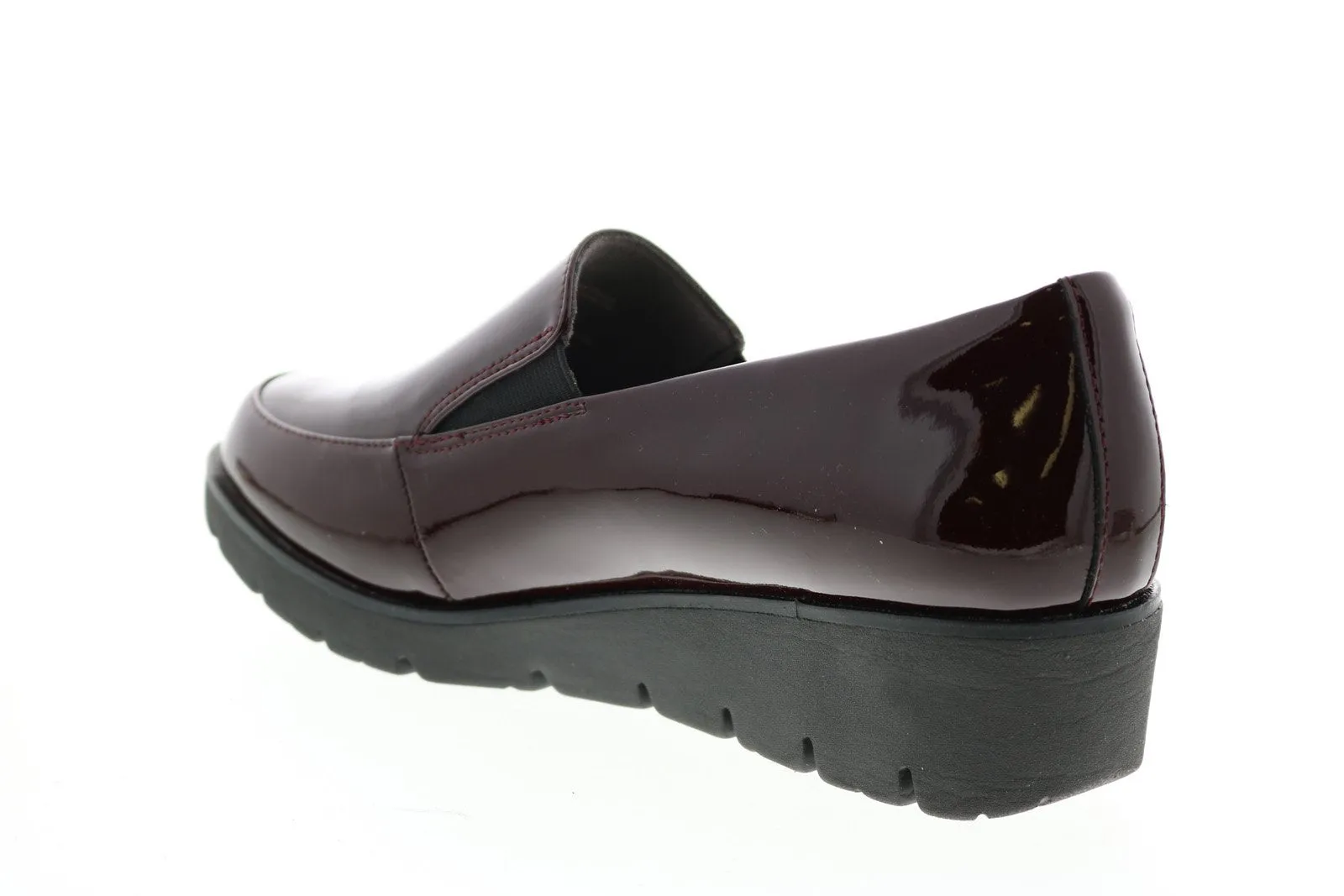 Earth Zurich Bern Womens Burgundy Patent Leather Slip On Loafer Flats Shoes