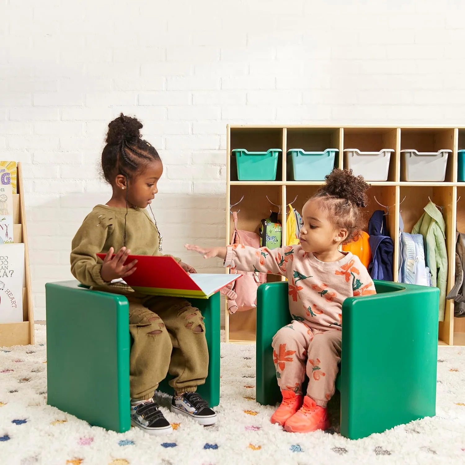 ECR4Kids Tri-Me 3-In-1 Cube Chair, Kids Furniture, Green