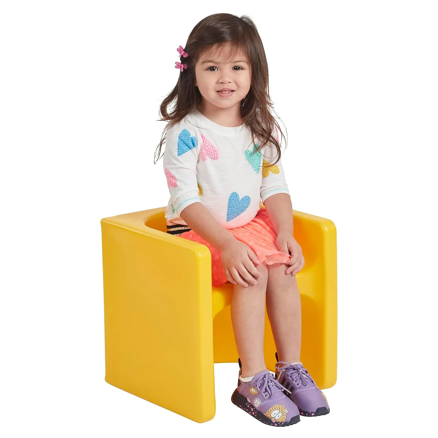 ECR4Kids Tri-Me 3-In-1 Cube Chair, Kids Furniture, Yellow