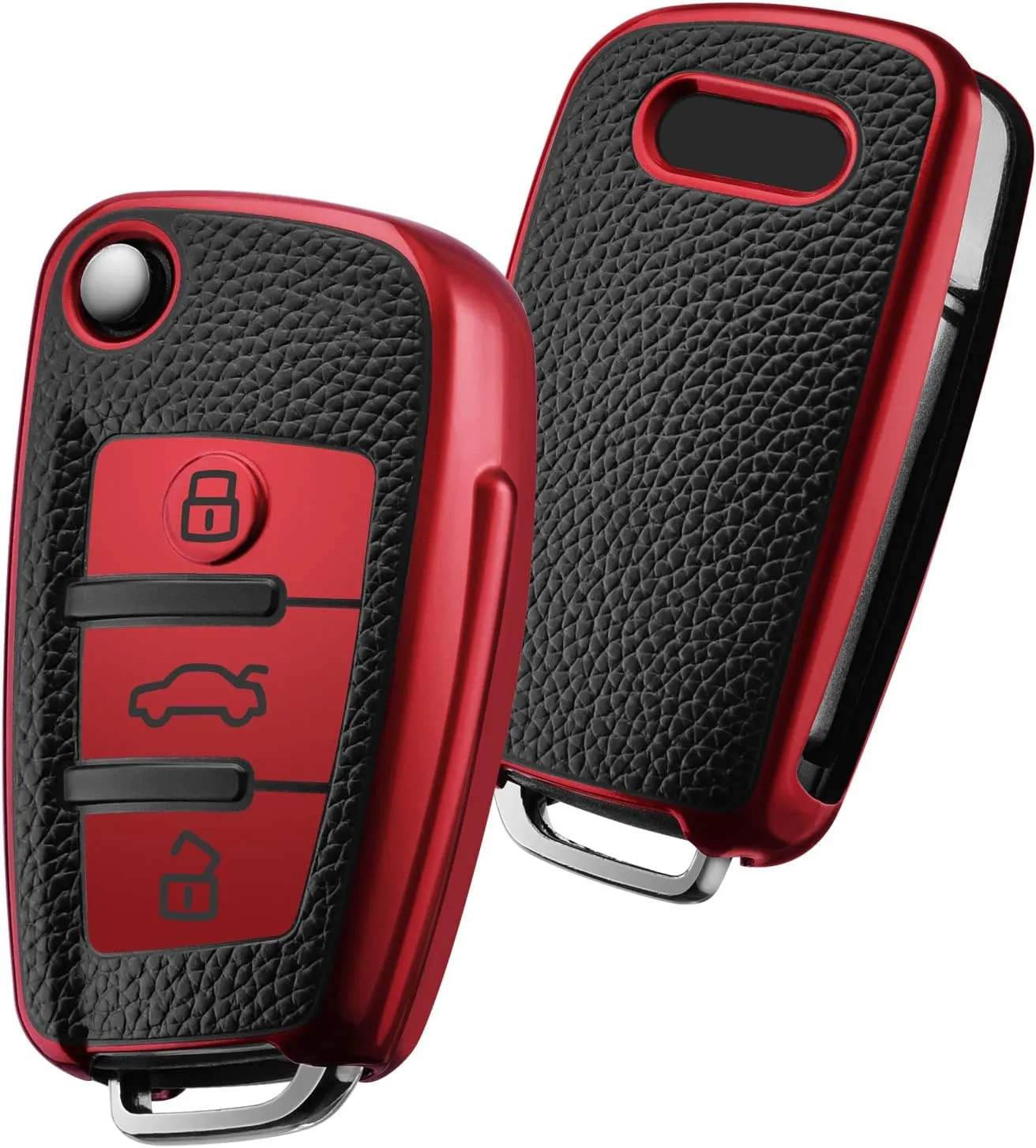 ELOHEI for Audi Key Fob Cover Case,Premium Soft TPU Stripes 360 Degree Full Protection Key Shell Key Case Cover Compatible with Audi A1 A3 Q3 Q7 R8 A6L TT