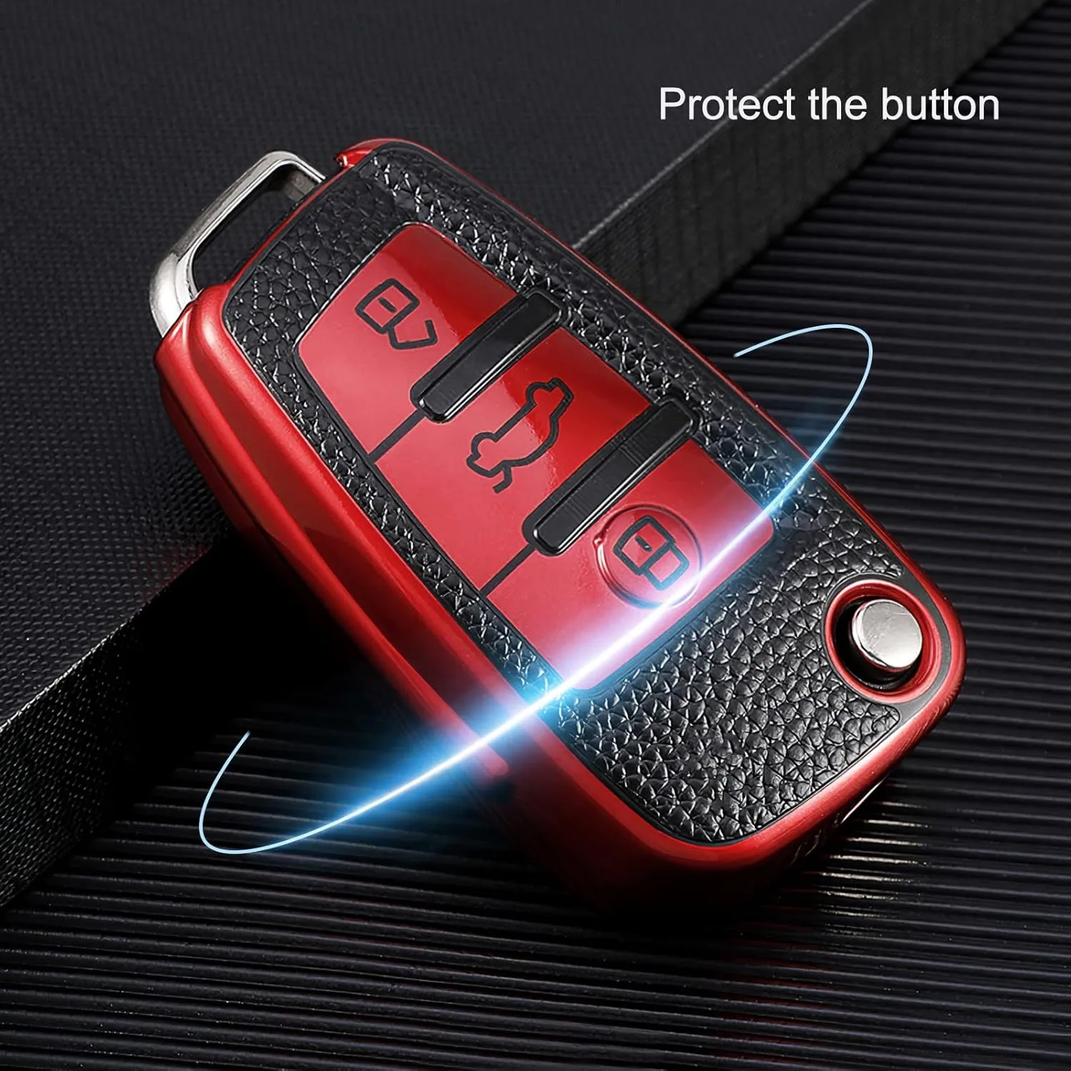 ELOHEI for Audi Key Fob Cover Case,Premium Soft TPU Stripes 360 Degree Full Protection Key Shell Key Case Cover Compatible with Audi A1 A3 Q3 Q7 R8 A6L TT
