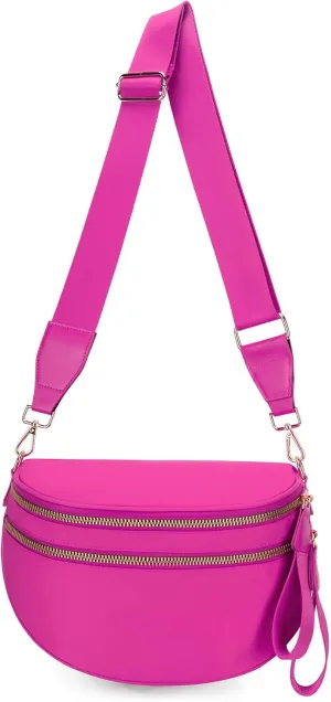 Emmafy Gofree the Roomiest Crossbody Bag, Checkered/Solid Adjust Waterproof Bum Bag for Women Travel and Everyday