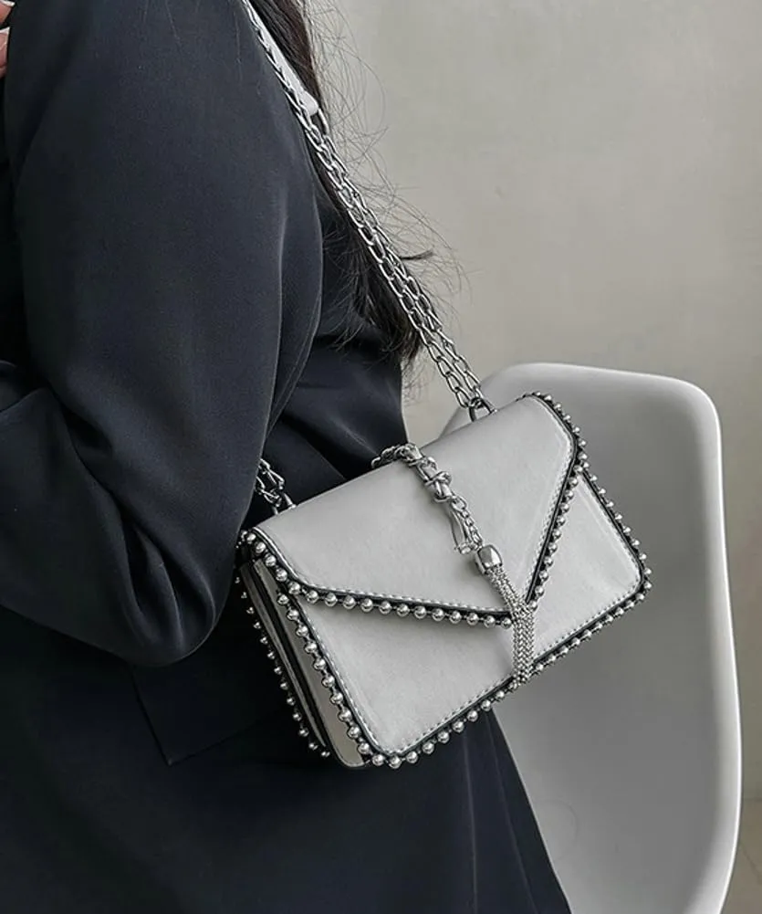 Fashion Shoulder Crossbody Bag for Women PU Leather Small Totes Handbag Y2k Purse Satchel Clutch with Chain