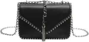 Fashion Shoulder Crossbody Bag for Women PU Leather Small Totes Handbag Y2k Purse Satchel Clutch with Chain
