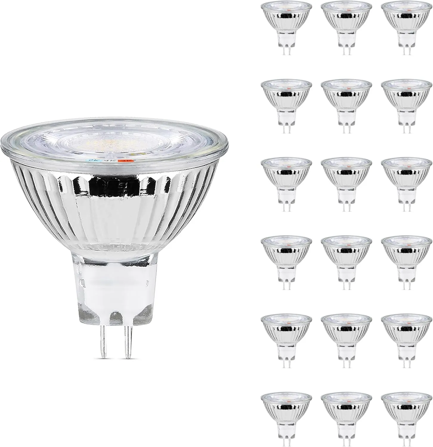 Feit Electric MR16 LED Reflector Light Bulb, 50W Equivalent, Dimmable, GU5.3 Base, 90  CRI, 500 Lumen, Adjustable Color Track Lighting, 25,000-Hour Lifespan, BPEXN/3CCTCA/3/6, 18-Pack