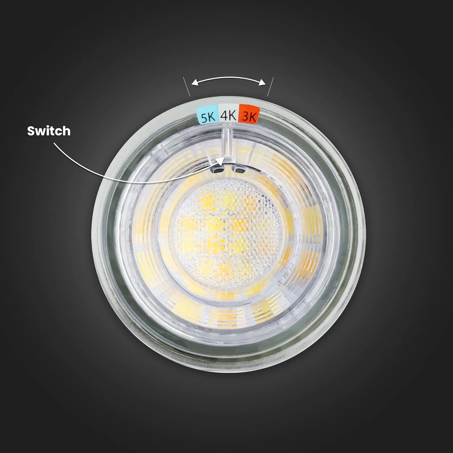 Feit Electric MR16 LED Reflector Light Bulb, 50W Equivalent, Dimmable, GU5.3 Base, 90  CRI, 500 Lumen, Adjustable Color Track Lighting, 25,000-Hour Lifespan, BPEXN/3CCTCA/3/6, 18-Pack