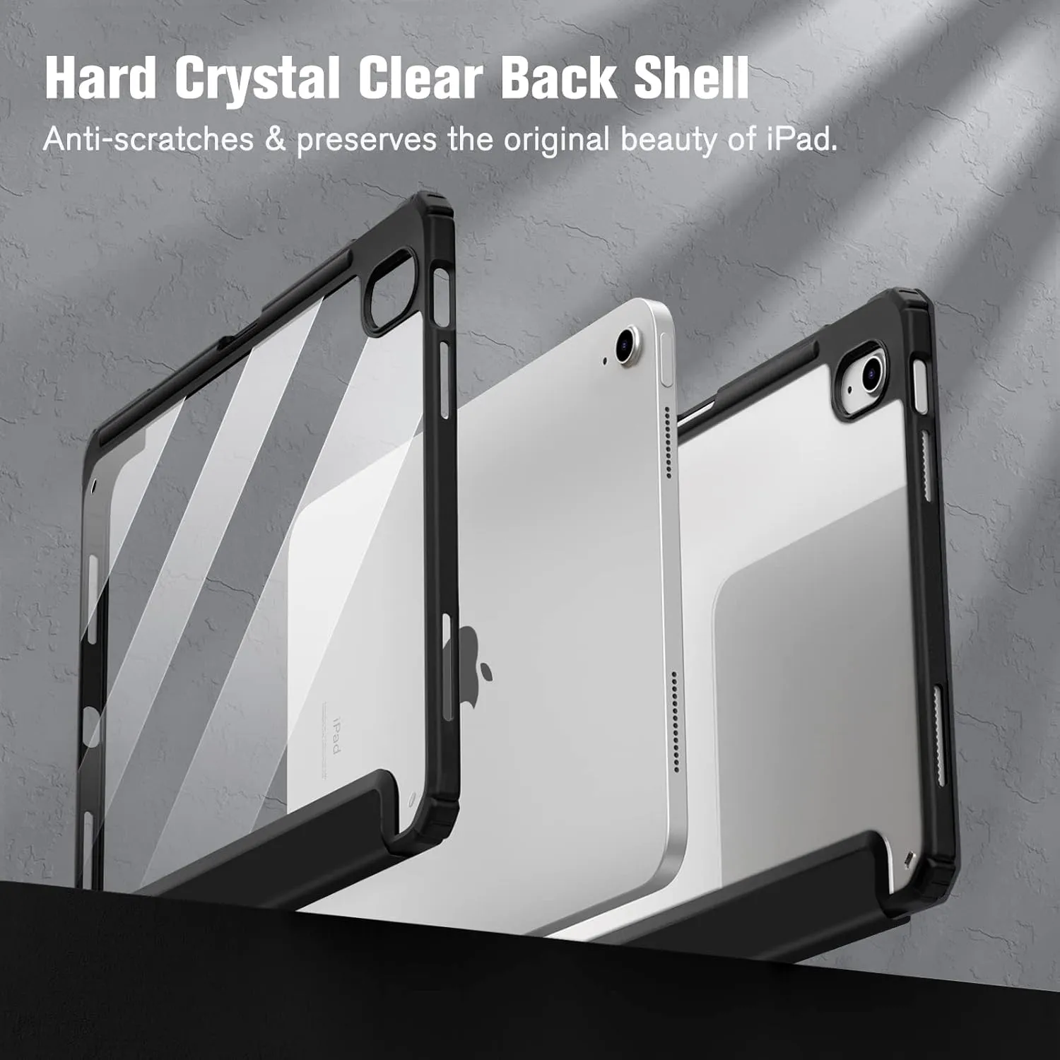 Fintie Hybrid Slim Case for iPad (A16) 11th Generation 11 Inch (2025), iPad 10th Generation 10.9 Inch (2022) - Shockproof Cover with Clear Transparent Back Shell & Pencil Holder, Black