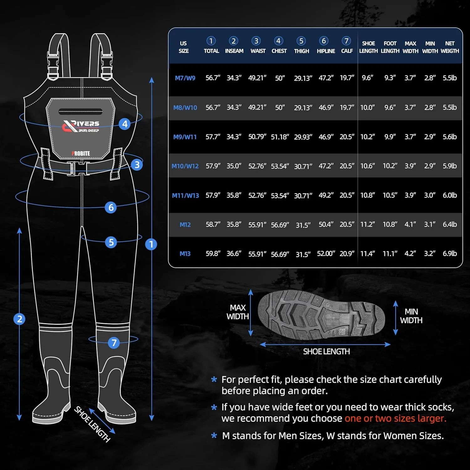 Fishing Chest Waders for Men Women with Boots Waterproof 210D Nylon PVC Breathable Waders for Hunting