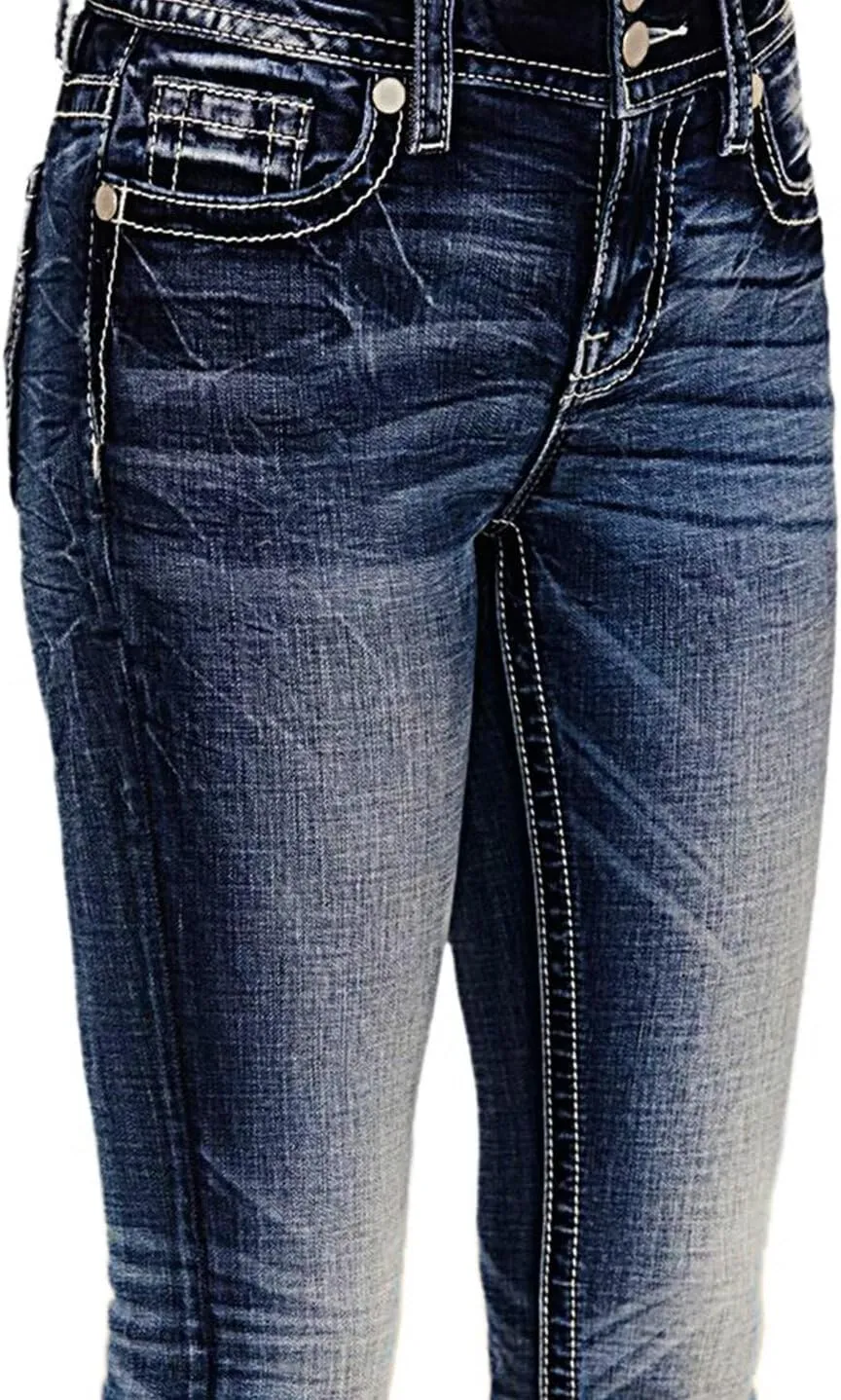 Flamingals Butt Lifting Bootcut Jeans Stretchy Casual Fall Winter Trendy Flare Leg Jeans for Women