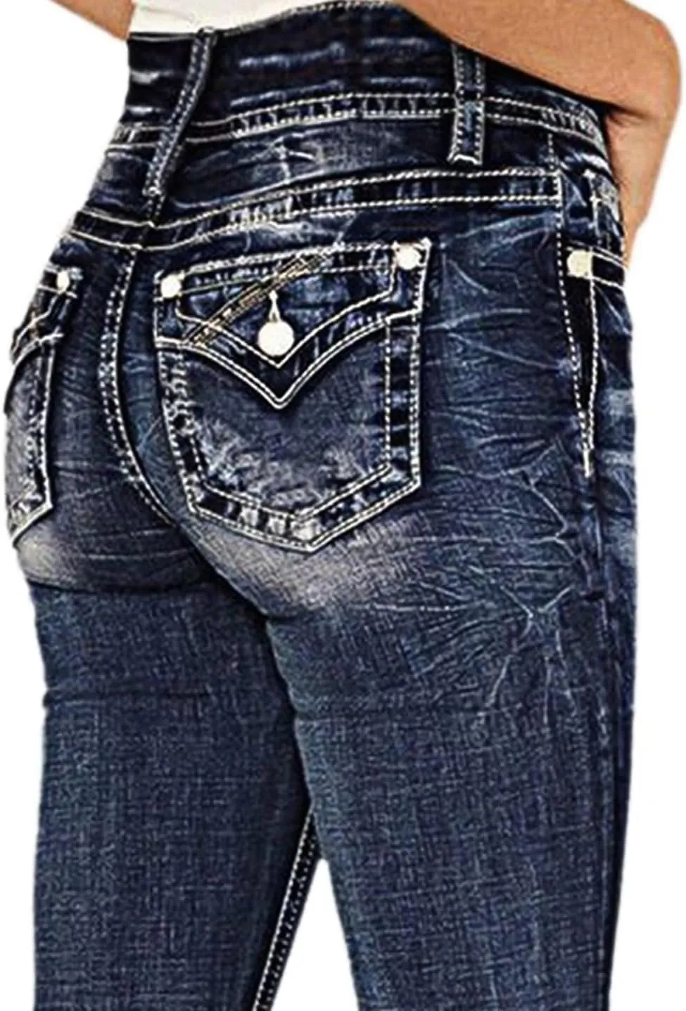 Flamingals Butt Lifting Bootcut Jeans Stretchy Casual Fall Winter Trendy Flare Leg Jeans for Women