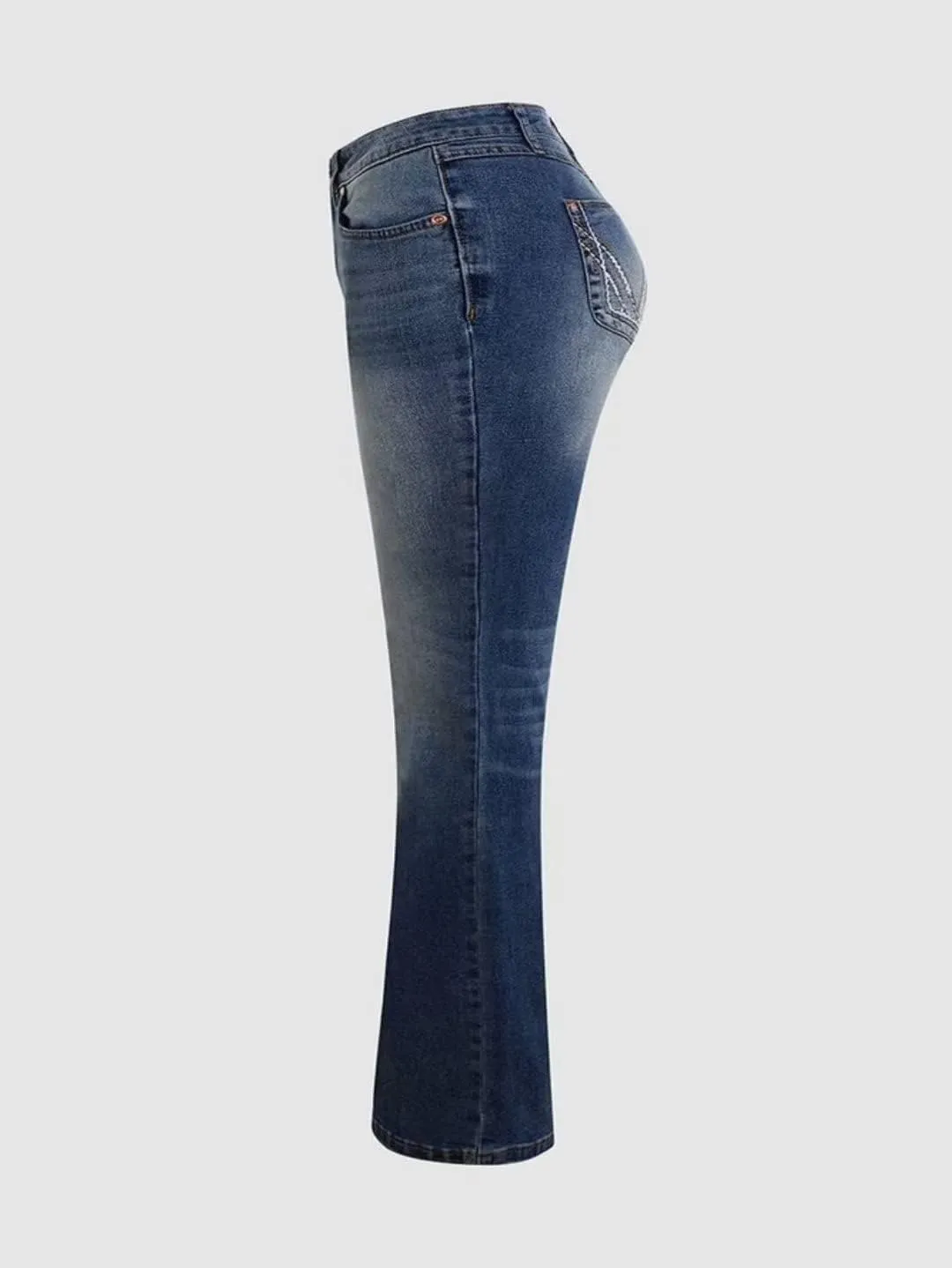 Flamingals Butt Lifting Bootcut Jeans Stretchy Casual Fall Winter Trendy Flare Leg Jeans for Women